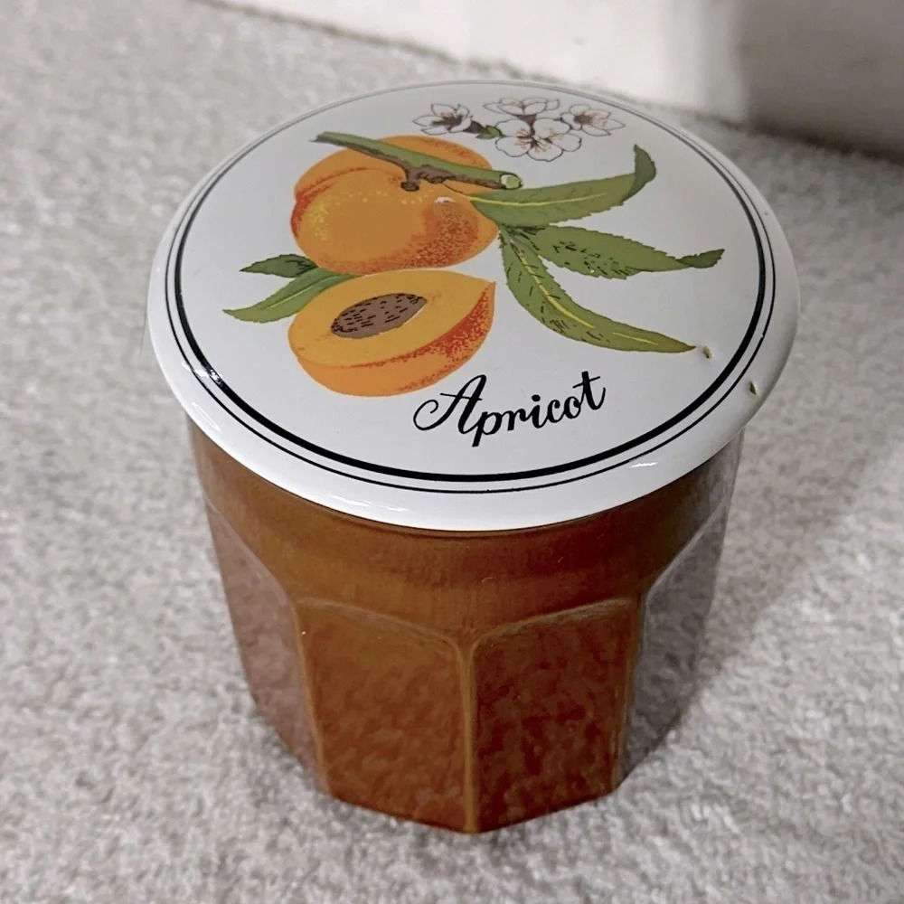 Vintage MCM Apricot 12oz Ceramic Canister Jar Container